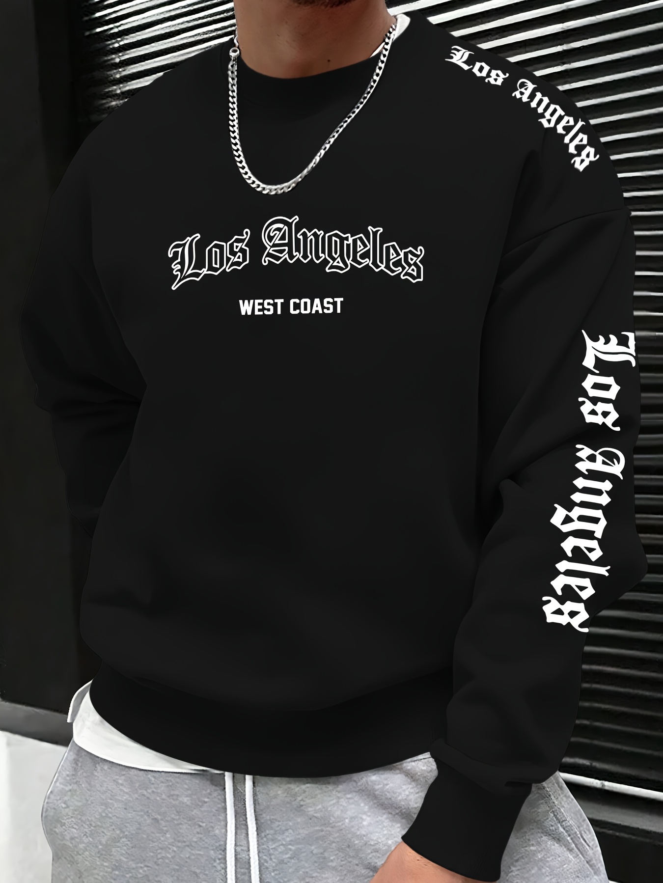 Street Fashion Winter - Sweatshirt Pria Leher Bulat dengan Cetakan