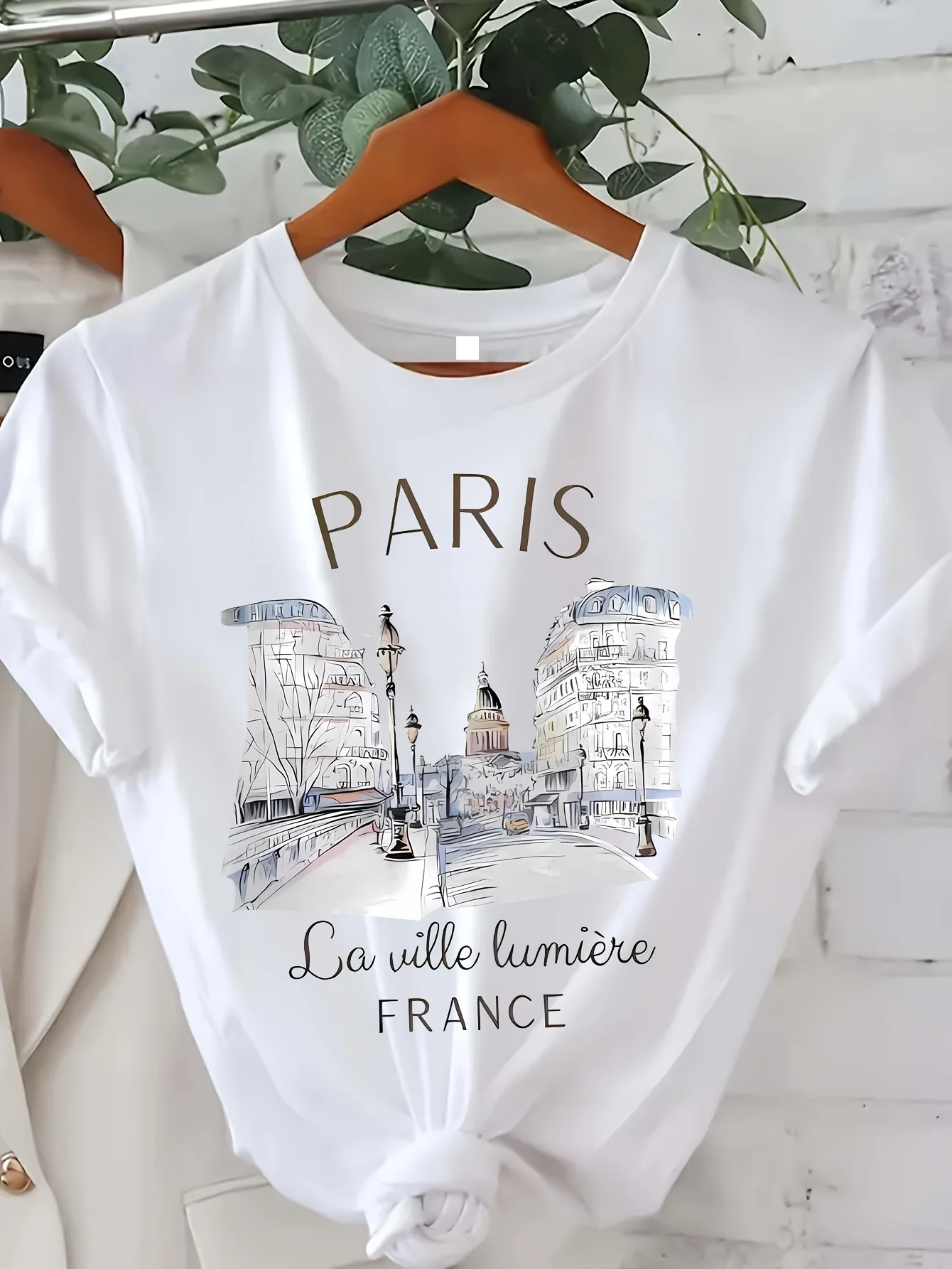 Street Fashion In Paris - Kaos Grafis Fashion Cetak Paris Wanita,
