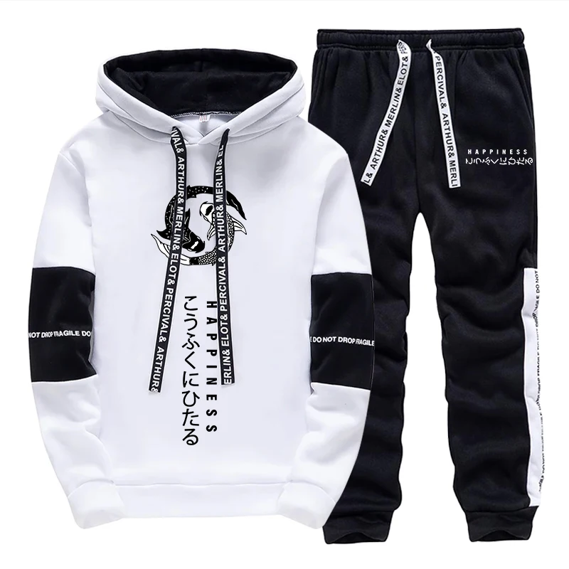 Street Fashion Winter - Setelan Olahraga Pria Modis, Hoodie Kasual