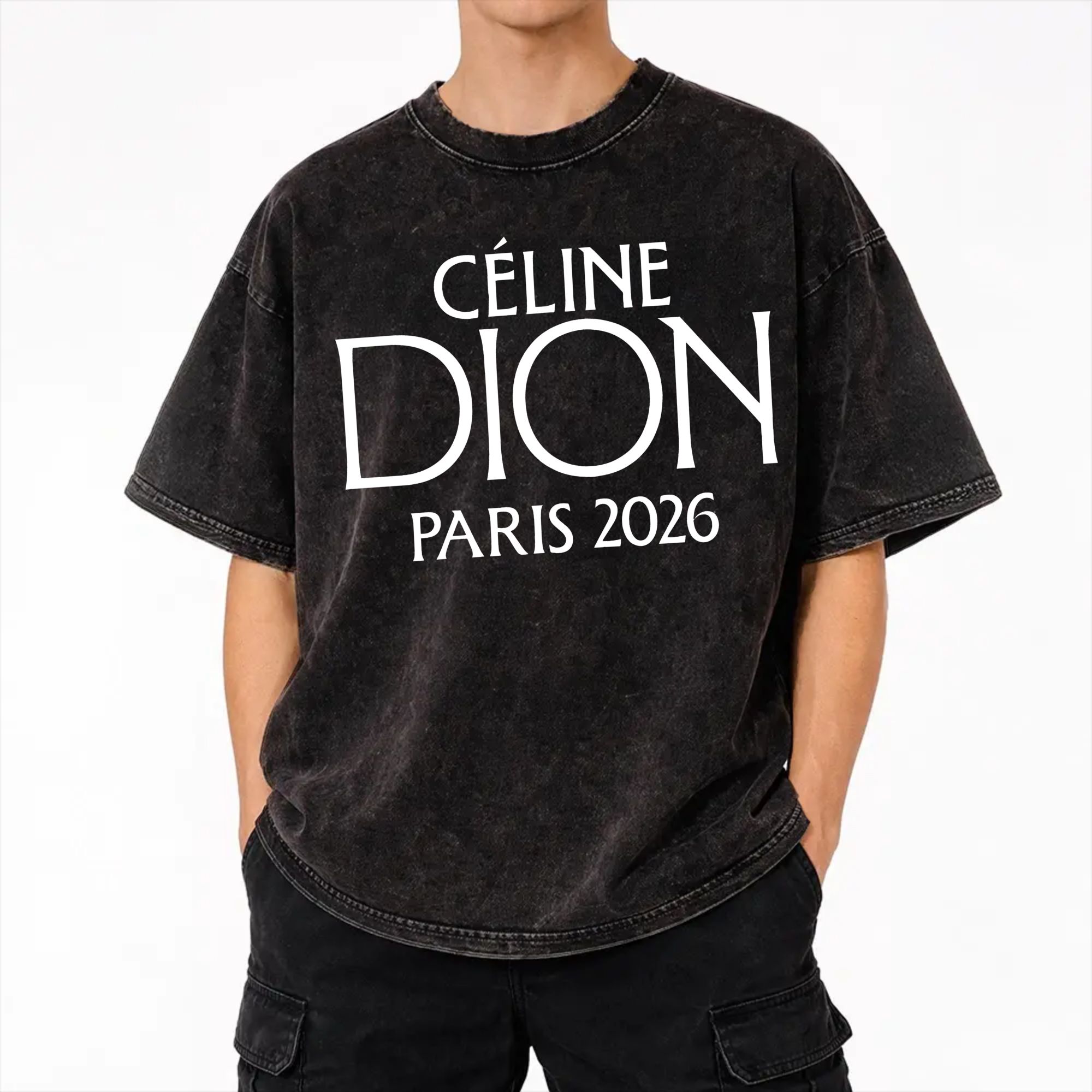 Street Fashion In Paris - Kaos Harajuku Washed Dions Paris 2026