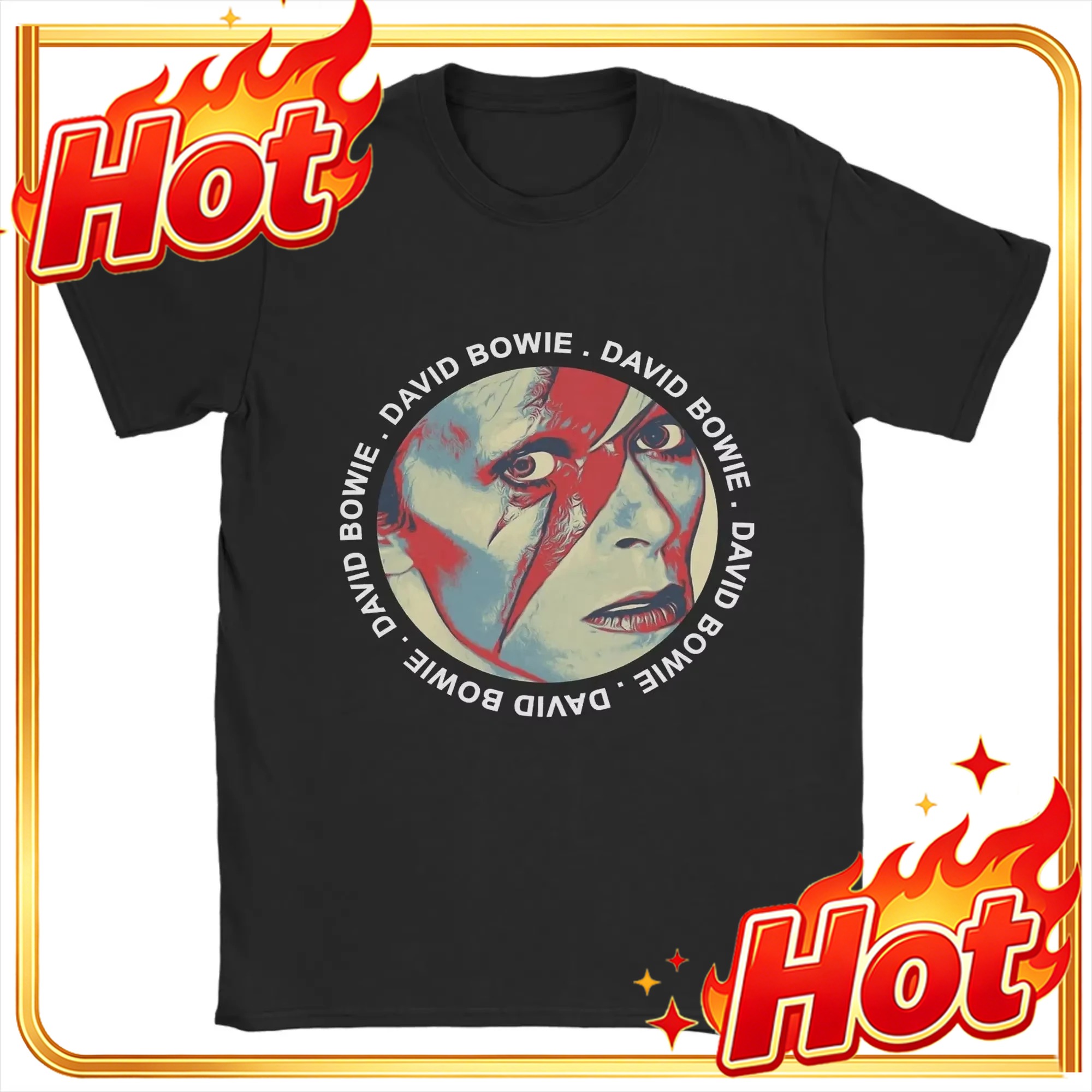 Street Fashion Poster - Kaos Custom Top David Bowie Classic