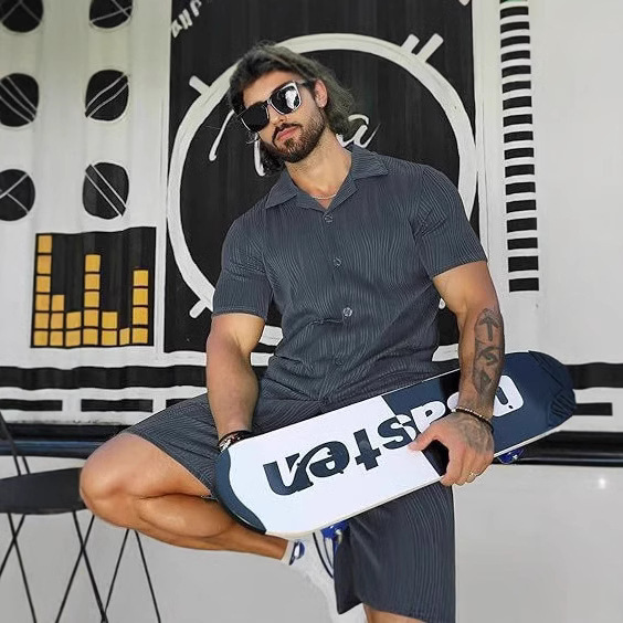 Pakaian Pria 2 Potong Set Keme - Street Fashion American ulasan dan harga