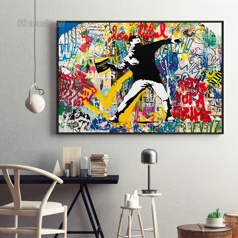 Banksy Poster Seni Dinding Jal - Street Fashion Poster ulasan dan harga