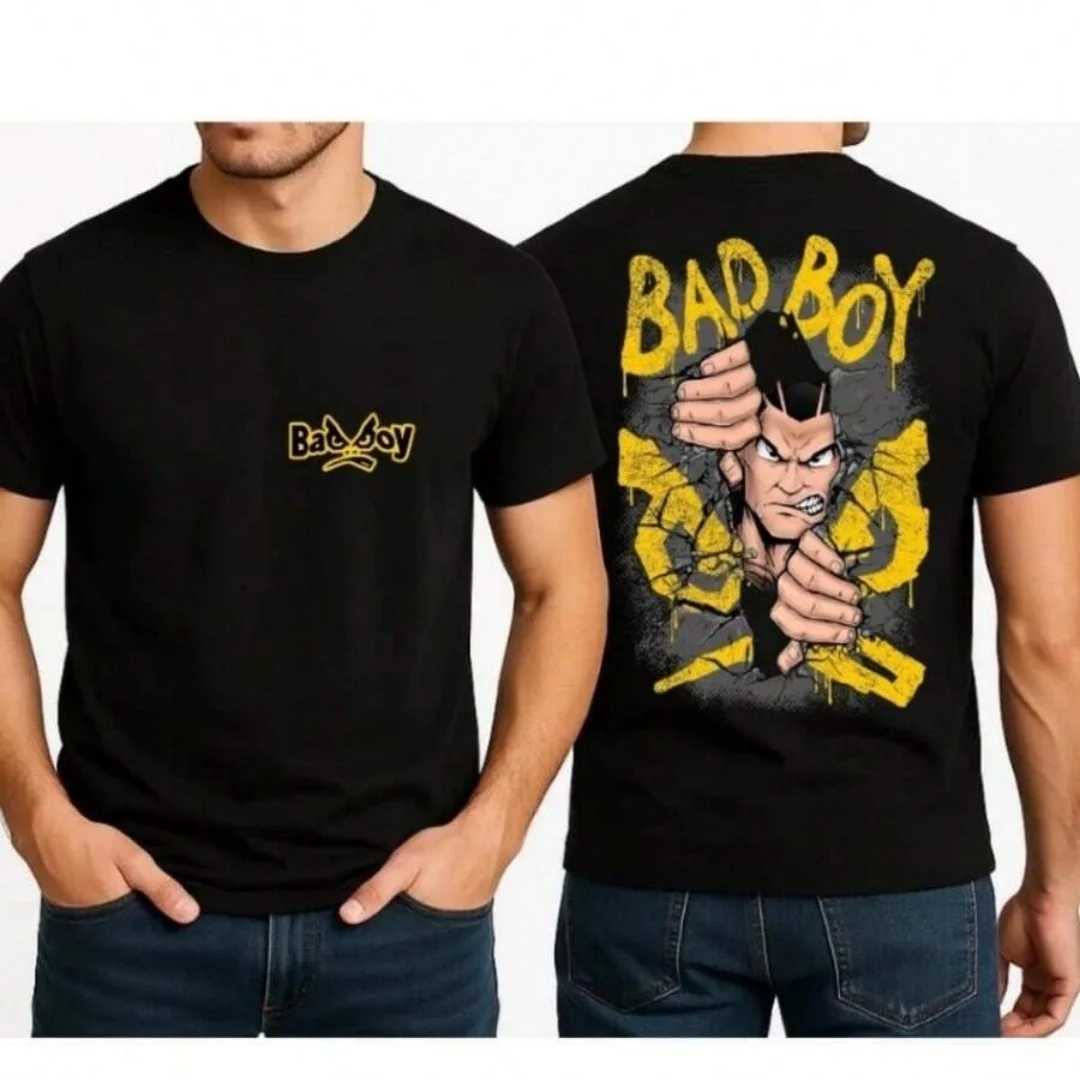 Kaos Pria Hitam Fashion BAD BO - Street Fashion For Boy ulasan dan harga