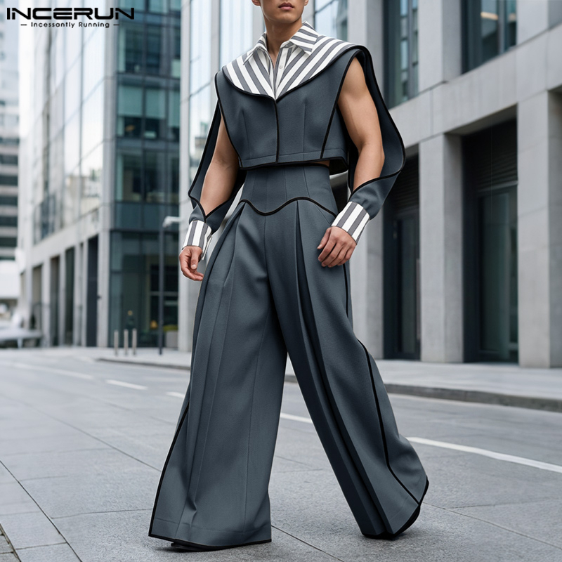INCERUN Setelan Pria Patchwork - Street Fashion Jacket ulasan dan harga