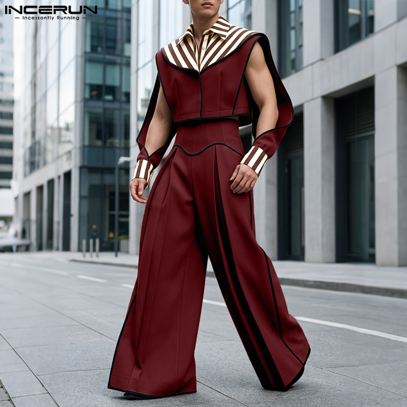 INCERUN Setelan Pria Patchwork - Street Fashion Jacket ulasan dan harga