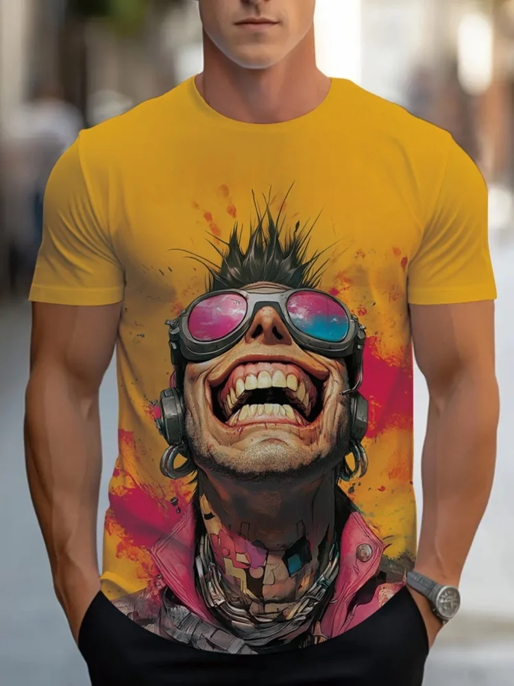 Kaus Pria Gambar Cetak Cerah P - Street Fashion For Short Guys ulasan dan harga