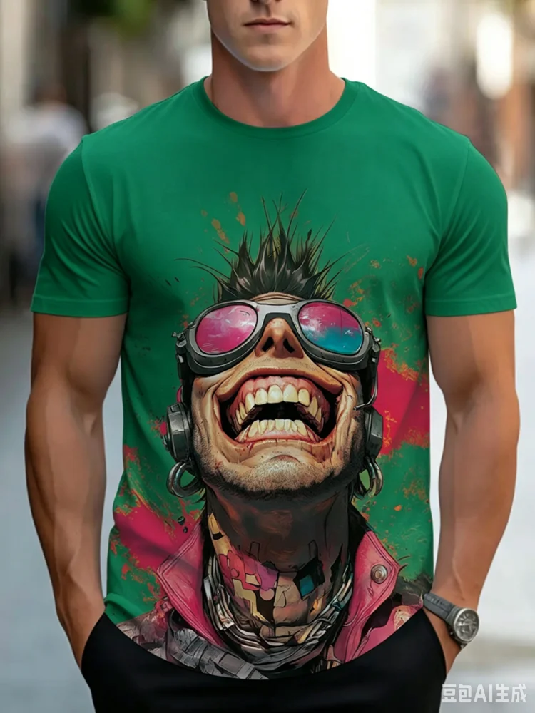 Kaus Pria Gambar Cetak Cerah P - Street Fashion For Short Guys ulasan dan harga