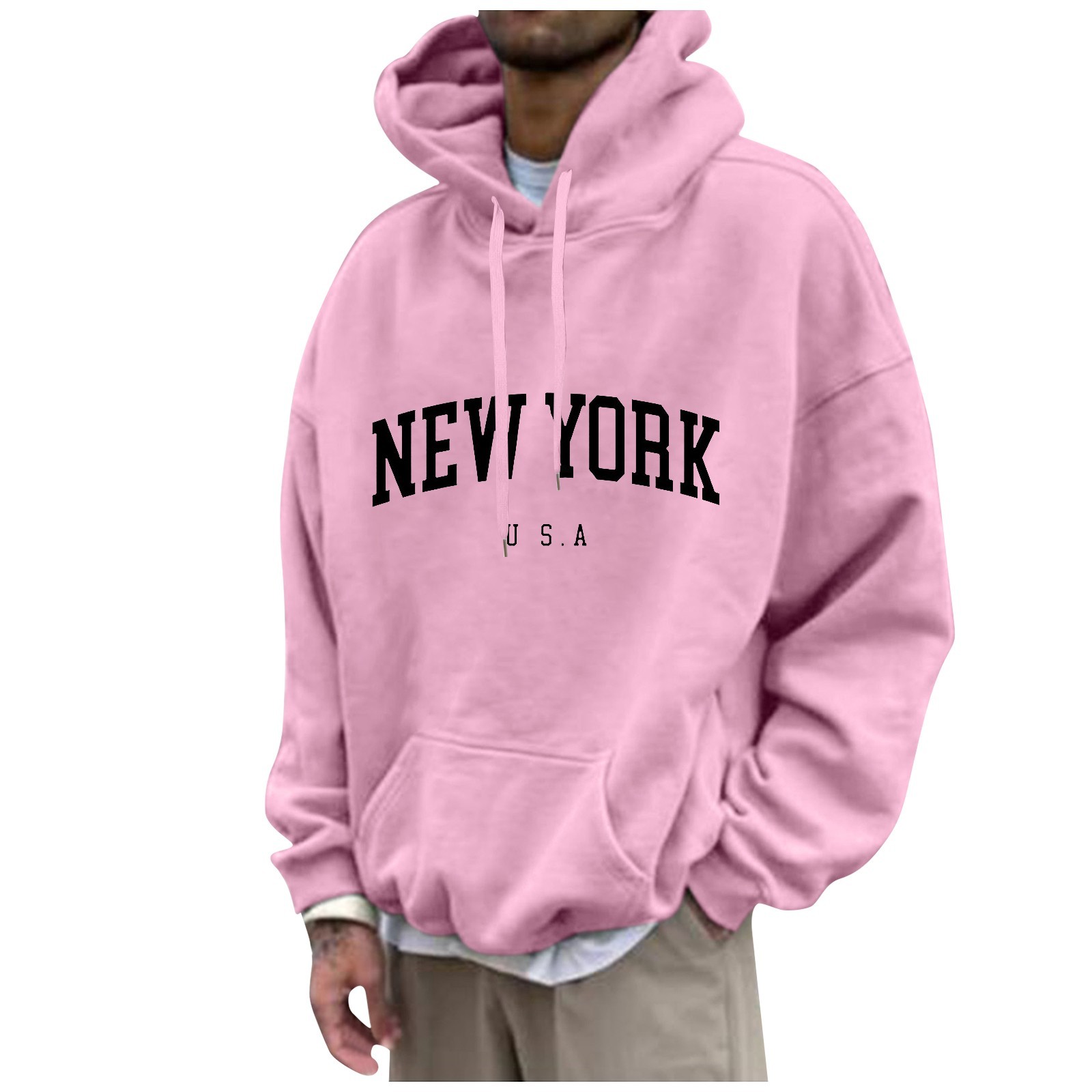 New York hoodie pria, baju ola - High Street Fashion New York ulasan dan harga