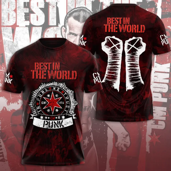Kaos CM Punk 3D All Over Print - Street Fashion For Short Guys ulasan dan harga