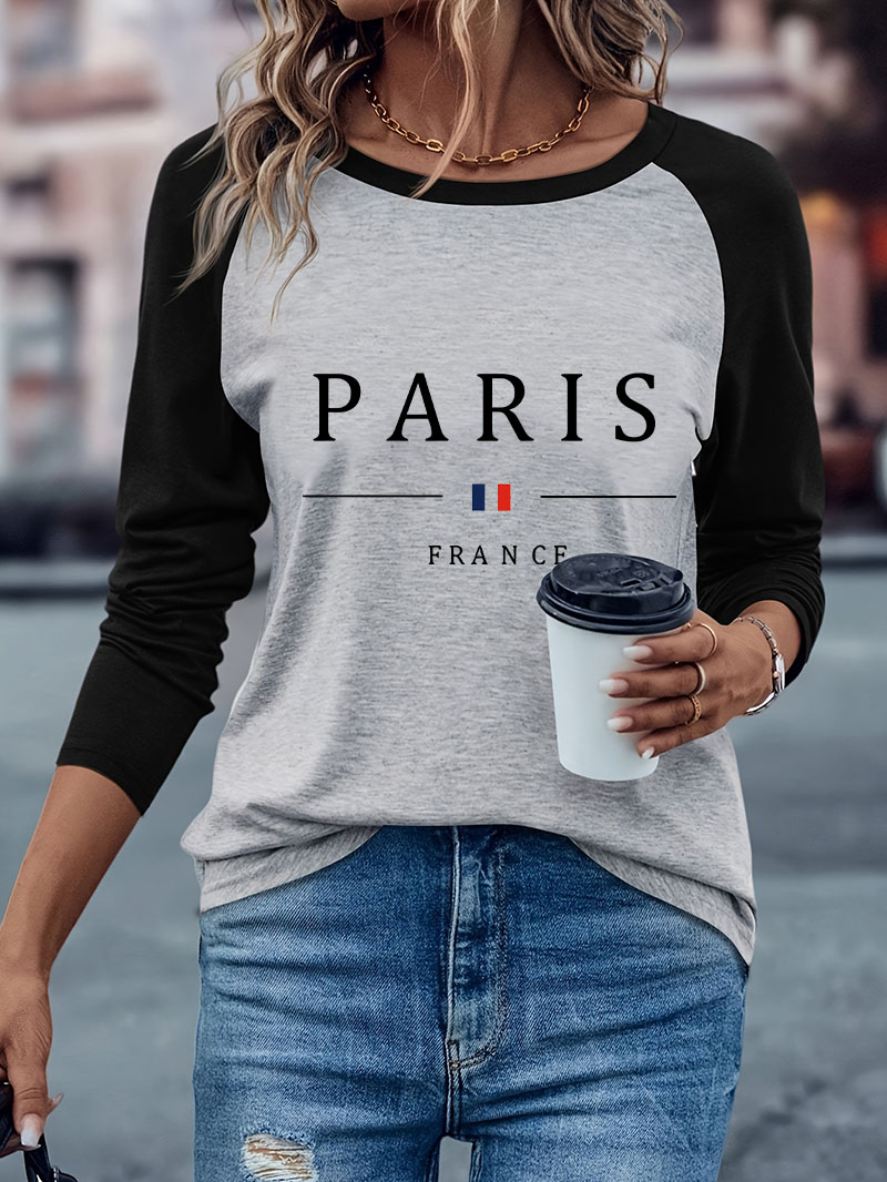 Kaos Wanita Lengan Panjang Kas - Street Fashion In Paris ulasan dan harga